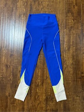Wilo The Label Royal Blue Athletic Leggings with Neon Accent